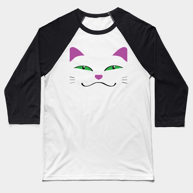 Green Eyes Pink Nose Baseball T-Shirt by yamahamusicians